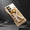 Funda de teléfono nueva dorada galvanizada para Samsung Galaxy S26 Ultra S25 Plus S24 S23 S22 fe cristal templado Patrones de textura artística