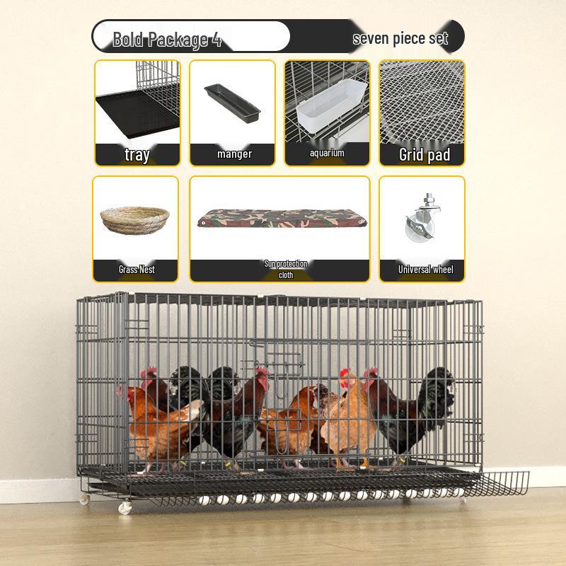 Extra Large Outdoor Automatic Cleaning Chicken & Duck Coop with Folding Rabbit Enclosure