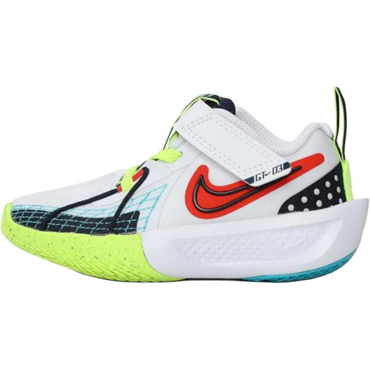 Nike GT Cut 3 SE PS White Obsidian Picante Red Kids Sneakers Volt HJ3904-100
