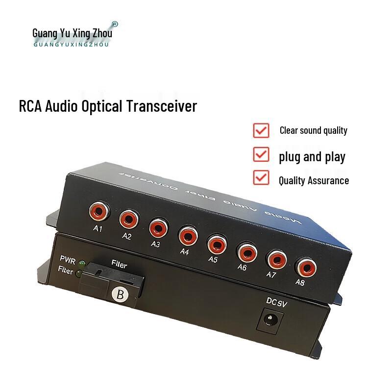 GY-RCA08-SC 8-Channel Audio Fiber Optic Transceiver