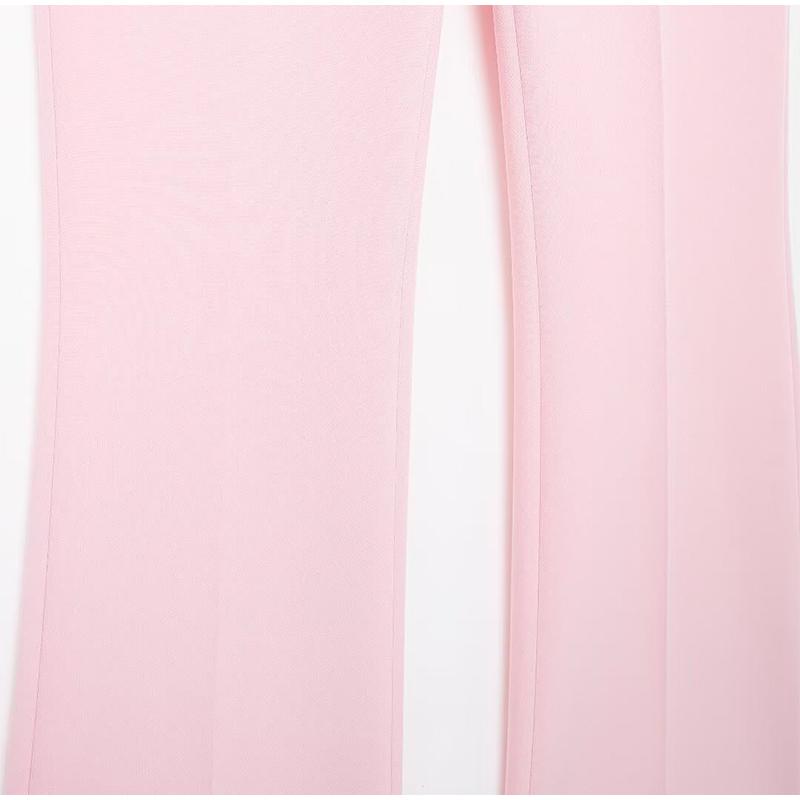 Elegant Solid Vest Pants Women Outfit Sexy Tube Single Breasted Pocket Tank Top Loose Zippers Trousers Summer Lady Outfit