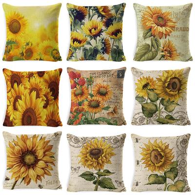 Pillow New Sunflower Pillow Cover Bee Animal Home Furnishing Cushion Cover Linen Pillow