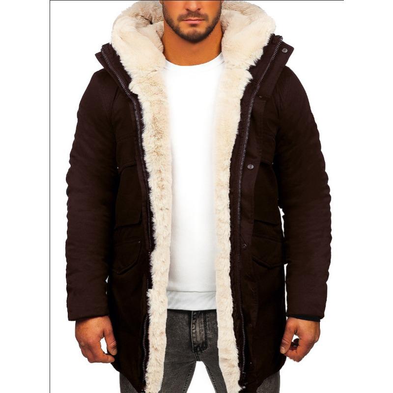 Order surge fur integrated hooded jacket thickened warm jacket wish imitation leather fleece cotton coat