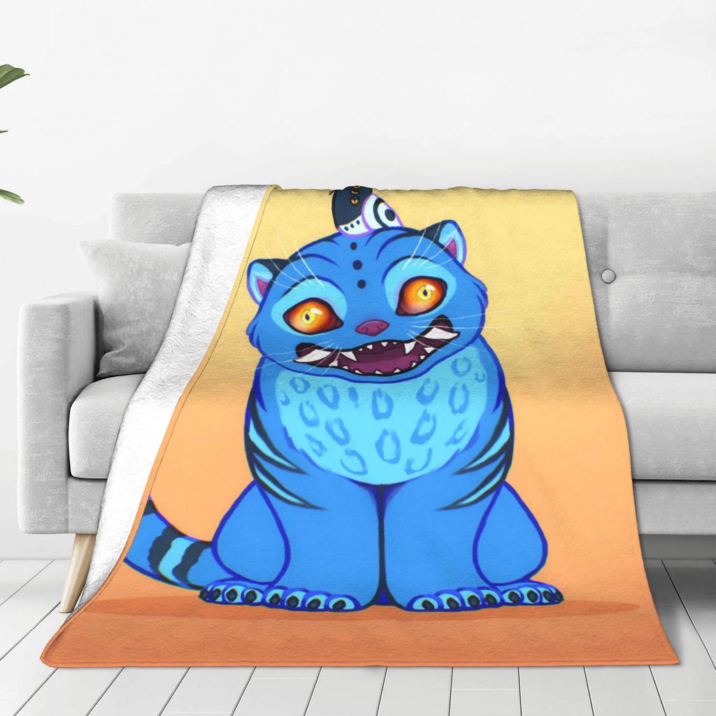 Derpy Tiger Warm Soft Blanket Kpop Demon Hunters Students Plush Throw Blanket Print Couch Chair Flannel Bedspread Sofa Bed Cover