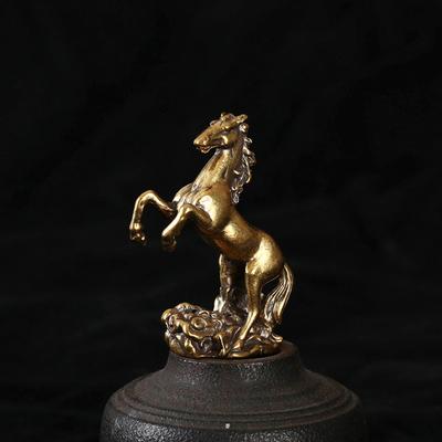 Brass Horse Figurine Treads On Auspicious Clouds, Advancing Step By Step And Achieving Success. Brass Figurine