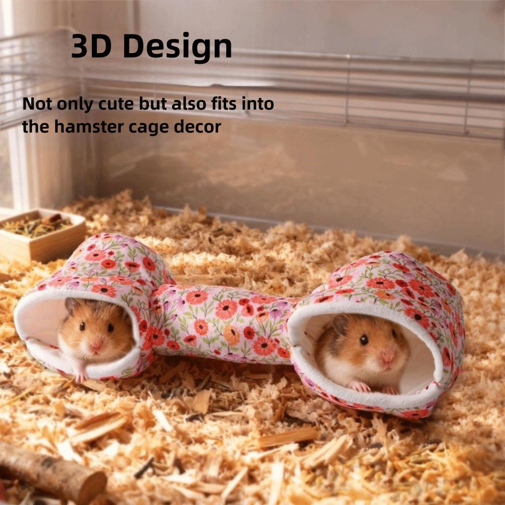New Warm Cotton Fleece Hamster Tunnel House Chew Proof Soft Hanging Hut Multi-Entry Small Animal Cage Bed Rodents Use