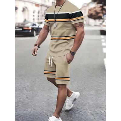 Traje de Ropa Deportiva de Manga Corta para Hombre de Verano Conjunto de Dos Piezas Ropa para Viajes al Aire Libre Pantalones Cortos Oversize Ropa de Entrenamiento