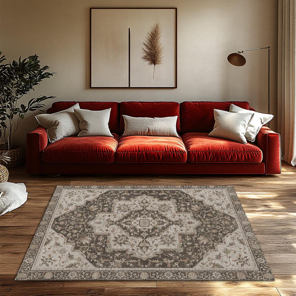 Turquoise Geometric Area Rug, Modern Non-Slip Low Pile Carpet, Ethnic Pattern Living Room Rug for Sofa Floor Decor,Washable Soft