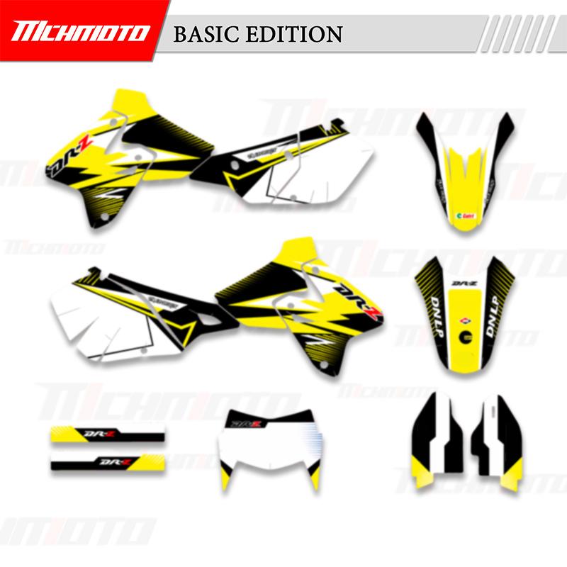 MCHMFG Full Graphics Decals Stickers Kits Background Number Name For SUZUKI DRZ400 SM S E DRZ 400 SM S E 2000-