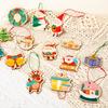 Wooden Christmas Decoration Set - 20-Piece Colorful Christmas Designs For Tree Decoration DIY Crafts And Holiday Gifts