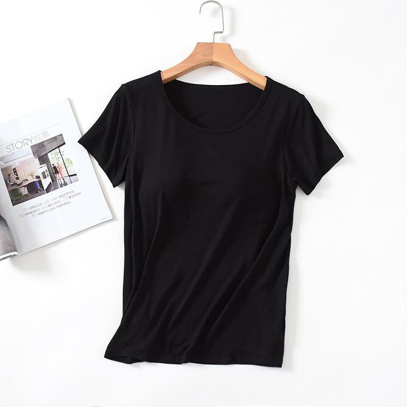Women's Home Wear Solid Color Short Sleeve Round Neck Modal Temperament