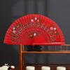 Colorful Hand Painted Fan Wooden Chinese Vintage Fan Portable Spanish Wood Fan  Home Decor