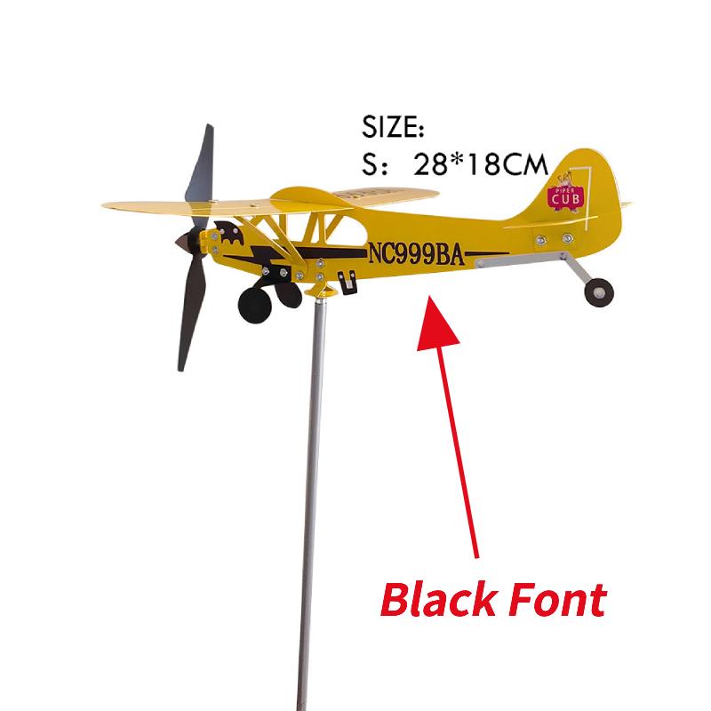 3D Piper J3 Cub Rüzgar Gülü Uçak Metal Uçak Rüzgar Gülü Dış Mekan Çatı Rüzgar Yönü Göstergesi Rüzgar Gülü Bahçe Dekorasyonu