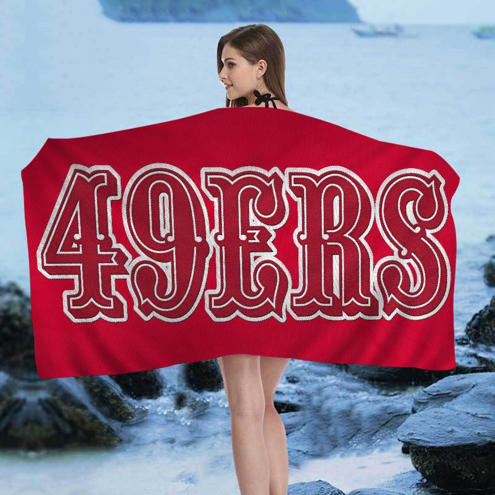 San Francisco 49ers Team Großes Mikrofaser Strandtuch Schnelltrocknendes Handtuch Sandstrandtücher Pooltuch für Reisen Schwimmbad Yoga