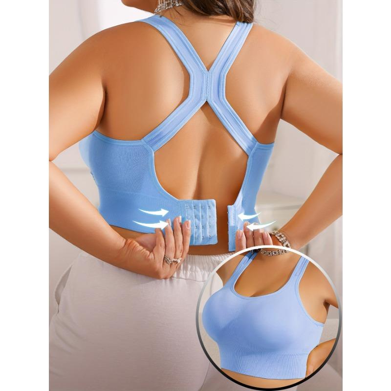 Women Plus Size Wireless Shockproof Sports Bra For Running Workout