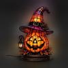 Hexenhut Tischlampe Halloween-Thema Tischlampe Hut LED Nachtlicht Handgefertigt Buntglas Acryl Tischlampe für Innen Schlafzimmer