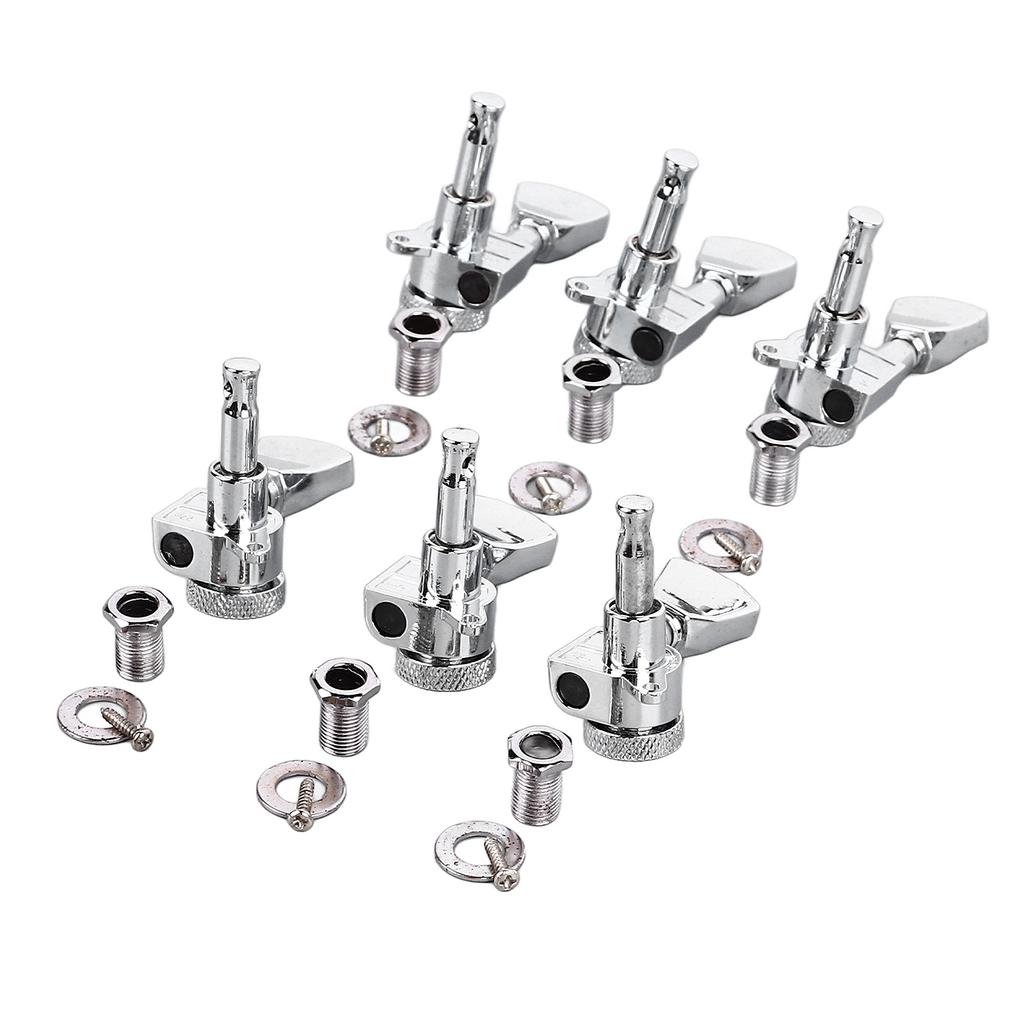 6PCS Guitar Locking Tuners Triangular Hd String Tuning Key Pegs NaMachine Hds Replacement 3 Right 3 Left