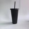 5pcs 710ml Assorted Solid Color Reusable 24oz Plastic Cold Cup Coloured Cup Colored Straw Cup Glasses with Straw and Lid Liyi