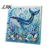 Pittura Creativa con Perline Tartaruga Marina Polpo Fai da Te Kit Perle 3D, Tema Oceano Diamond Art Kit Artigianato Strati di Conchiglie per Adulti Principianti, Kit Completamente in Perle