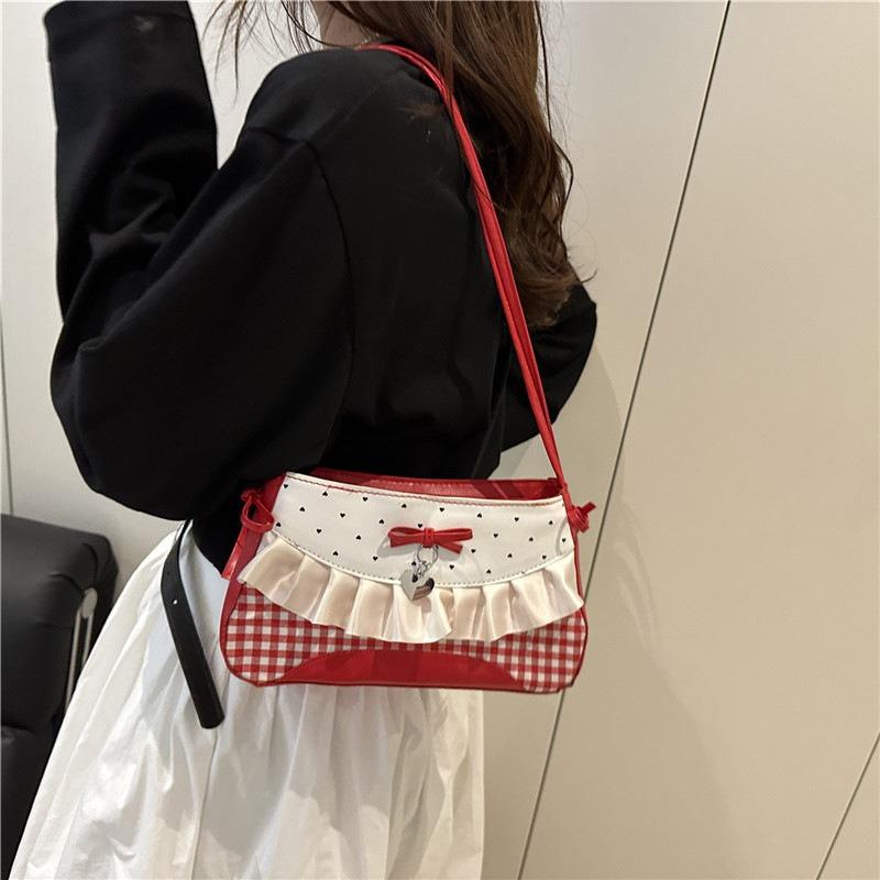 Niche Contrasting Colors Versatile Shoulder Underarm Bag Women's New Sweet and Cool Spice Girl Style Portable Small Bag