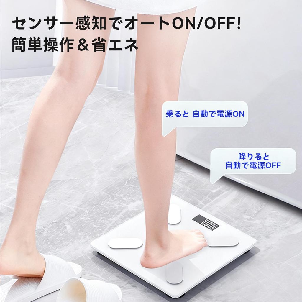 Miraitech Body Composition 16 Measurement Battery Smartphone No Body Fat High Slim Japanese Language Support App Scale, Counts, Operated,