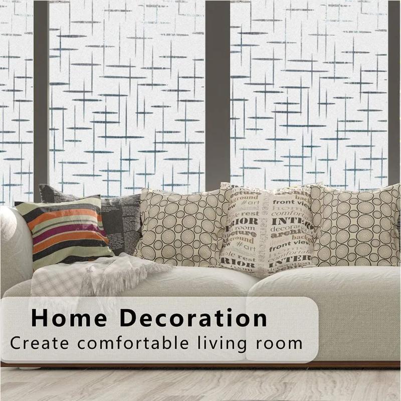 Film pentru fereastră din vinil cu model încrucișat 3D, folie statică pentru fereastră din sticlă mată, controlul căldurii anti UV pentru fereastră decorativă pentru acasă