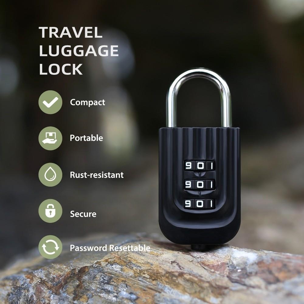 Zinc Alloy 3 Digit Password Lock Anti-theft Secure Suitcase Security Coded Lock Luggage Combination Lock Travel Outdoor Tools