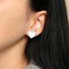 APM Monaco White mother-of-pearl heart 925 silver earrings for women AE14061OXNC
