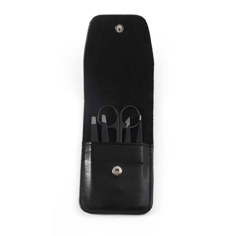 4 in set Eyebrow Tweezer Black Eyebrow Clip Eyebrow Tweezer Stainless Steel Eyebrow Clip Brow Trimming Tool