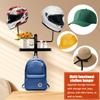 Motorcycle Helmet Rack Wall Mount Bike Helmet Holder 180 Degree Rotation Space Aluminum Hanger with Hook for Keys Hats Helmets