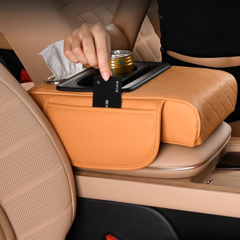 Car Armrest Storage Box Universal Fit Center Console Organizer Space Saver for Smartphones Coins Keys