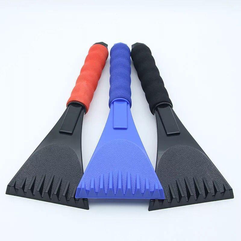 Car Ice and Snow Shovel Sponge Sleeve Defrost Snow Scraper Snow Shovel Winter Cleaning Tool Blue Black Car Snow Shovel