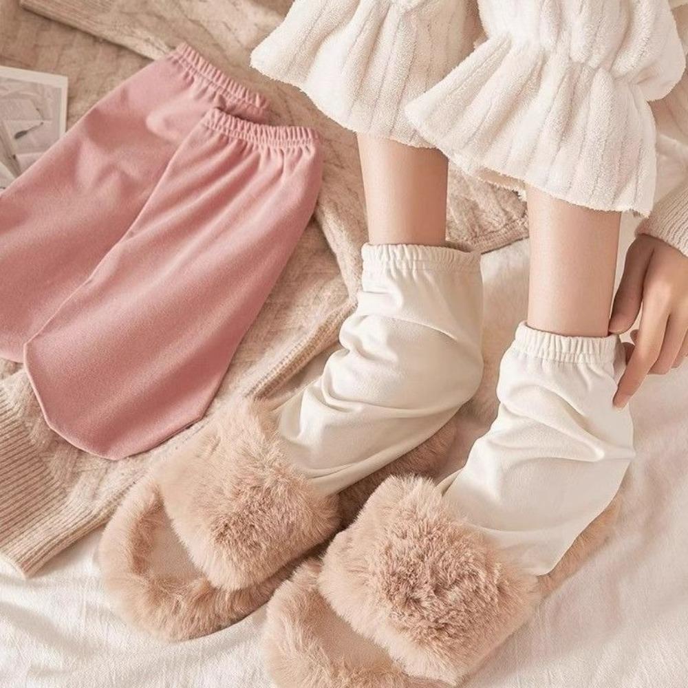 Elastic Velvet Floor Socks Warm Loose Fleece Socks Unisex Snow Socks  Winter