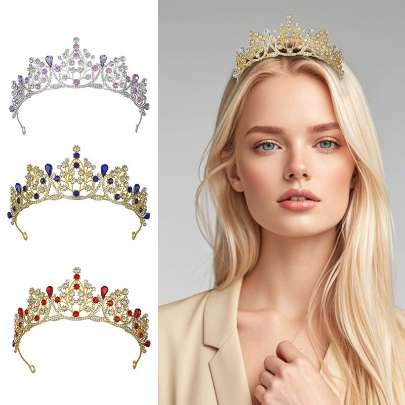 1pc Romantic Princess Crown for Girls Handmade Rhinestone Tiara with Zircon Headband Perfect for Birthdays Weddings Parties Gifts