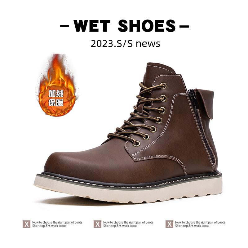 Herrenschuhe in Übergröße 2025 Frühling und Herbst neue Retro Martin Stiefel Amerikanische Stiefeletten Outdoor Workwear Stiefel