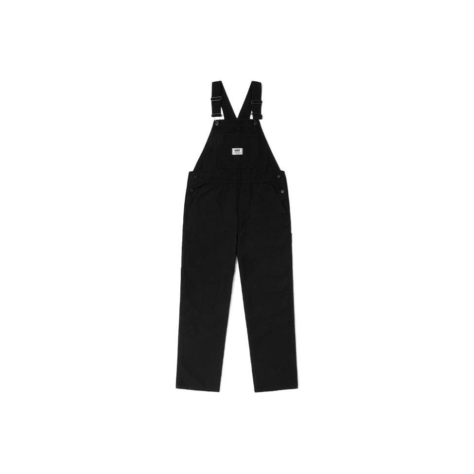 Vans Black Women s Woven Straight-Leg Overalls VN0A5JHIBLK S