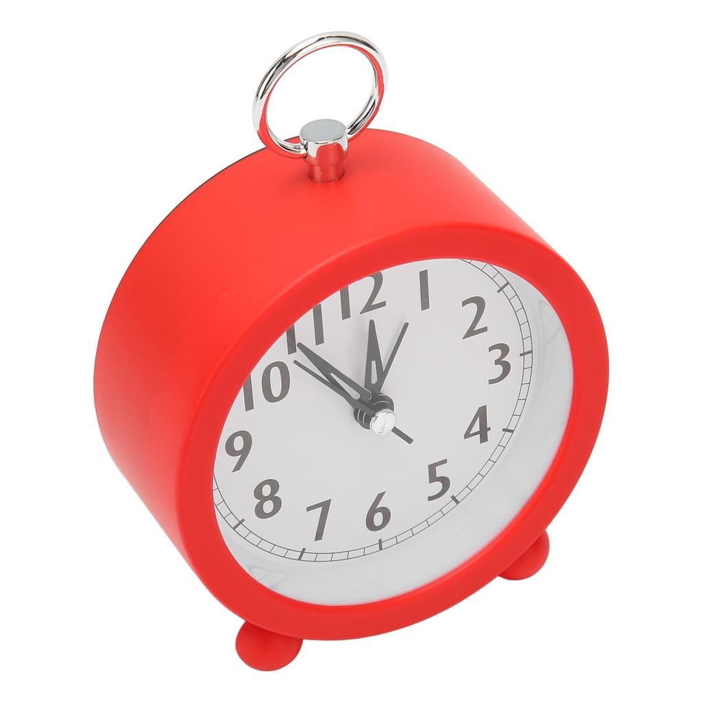 Circular Alarm Clock Battery Powered Electronic Alarm Clock Simple Plastic Button Alarm Clock for Bedroom Bedside Desk