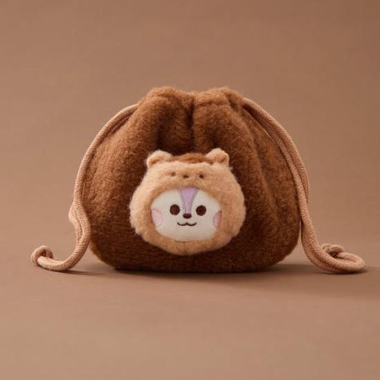 BT21 Dětský plyšový váček na provázek s nadýkaným obličejem