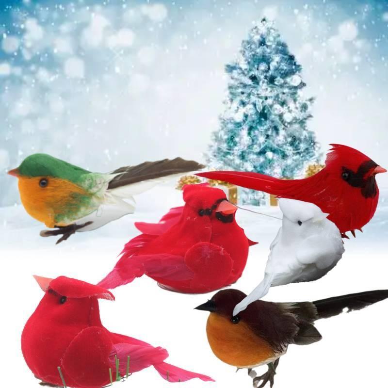 Entzückender künstlicher Feder Rotkehlchen Vogel Weihnachtsbaumschmuck Bastelstück