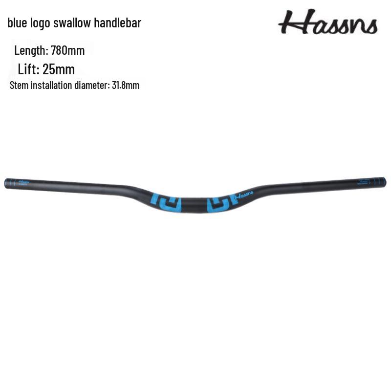 HASSNS Mountain Bike Swallow Handlebar, 31.8/35mm Diameter, AM DH Downhill, 25/35/55mm Rise