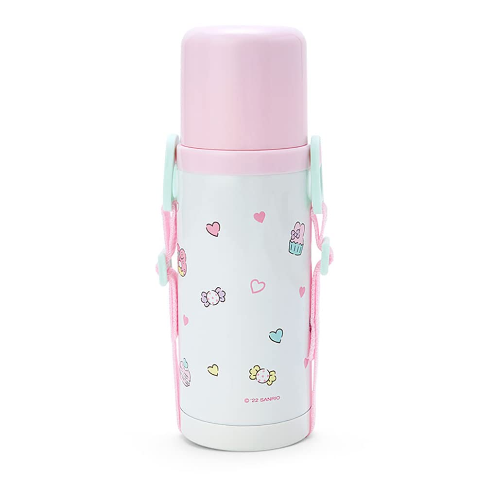 Sanrio 380ml Stainless Steel Water My Melody with Name Sticker Kids' 2-Way Bottle, Design, Insulated/Cold, (Product Number 744549)