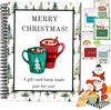Christmas Gift Card Holder Book - Hardcover Spiral-Bound Keepsake with Christmas cup Cover for Holiday Surprises DIY Detachable Pages