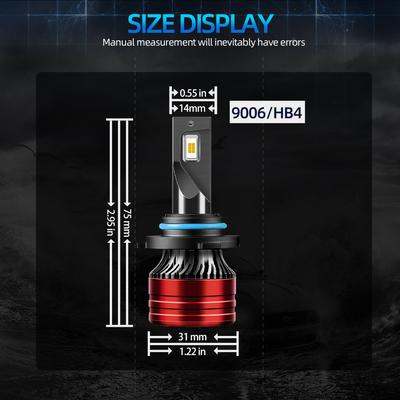 9006 HB4 Mini Car Headlight Bulb 60000LM 6000K White Running Front Head Lamp Cooling Fan DC12V Auto Headlight
