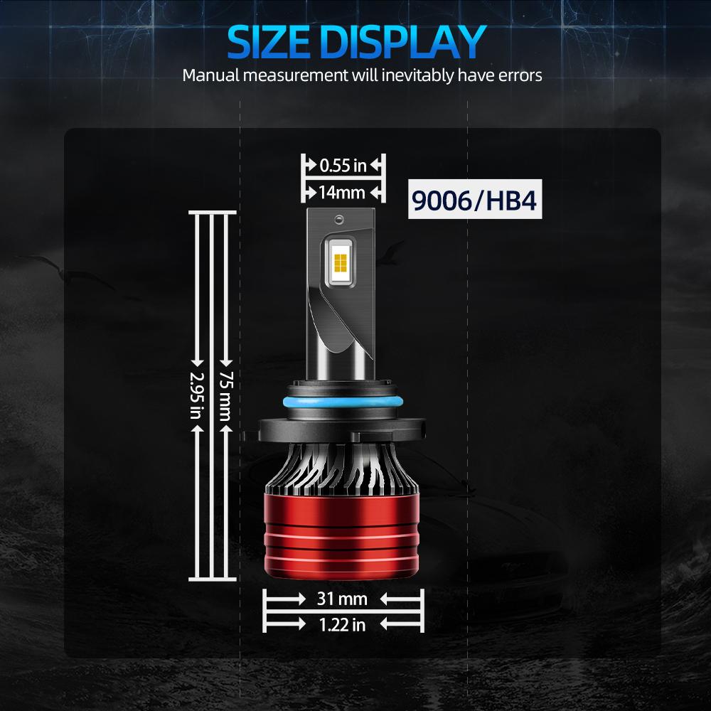 9006 HB4 Mini Car Headlight Bulb 60000LM 6000K White Running Front Head Lamp Cooling fan DC12V Auto Headlight