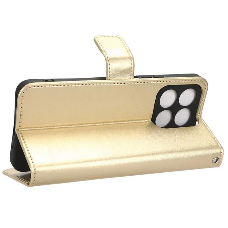 For Honor X8a 4G PU Leather Phone Case Wallet Crazy Horse Texture Stand Flip Folio Cover