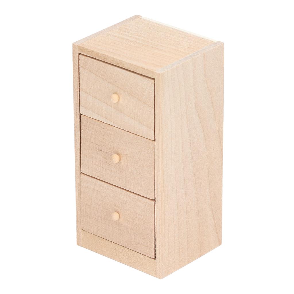 Model Mini Dulap cu Sertar cu 3 Nivele Mobilier de Depozitare pentru Casa de Păpuși pentru 1:Casă de păpuși la scară 12