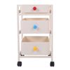 Storage Cart Milky White 3 Tier Metal Rolling Organizer with 360 degrees  Rotating Quiet Wheels for Kitchen Bathroom