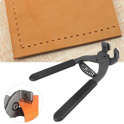 1PC Leather Craft Hole Punch Tool 4mm Hole Puncher Carbon Steel Leather Craft Hand Tool 17cm HandHeld Carbon Steel Silent Pliers