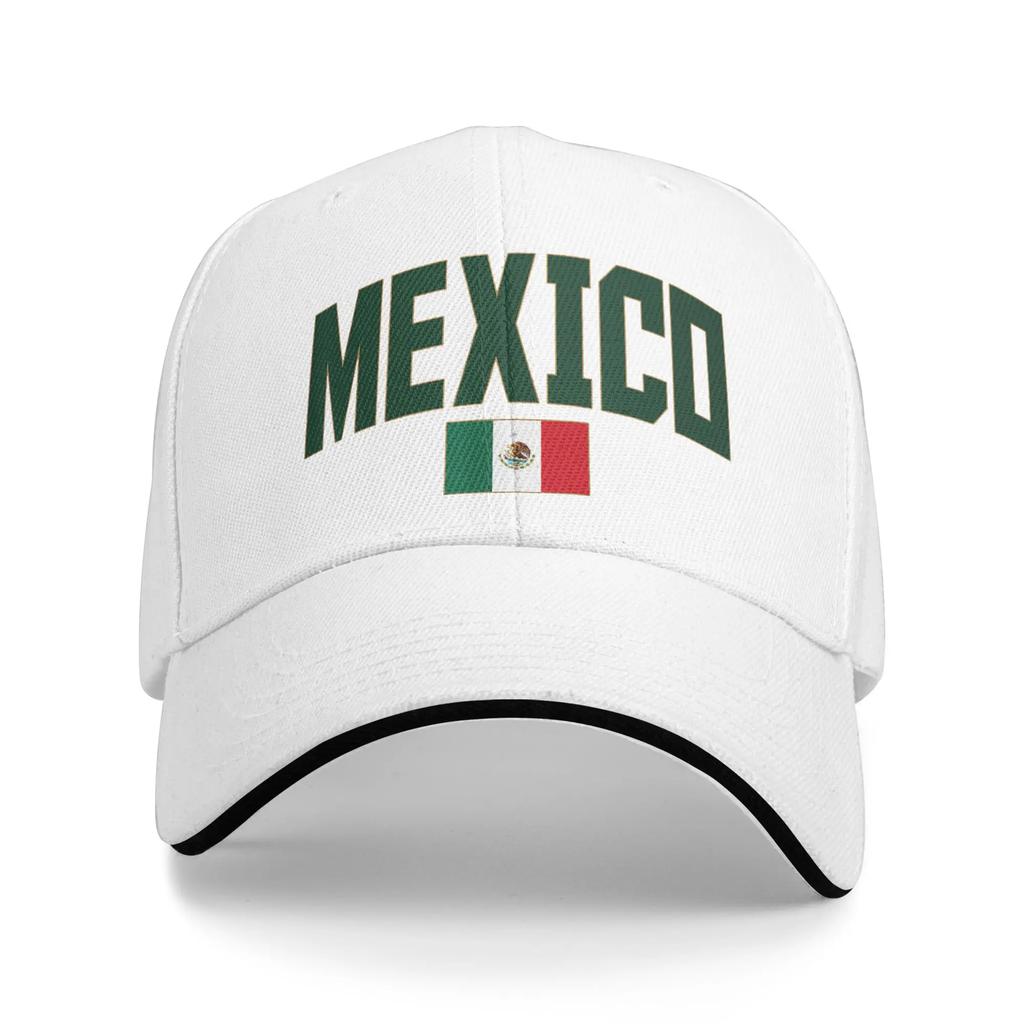 Mexico Heart with Mexican Flag Baseball Cap Hip Hop Sandwich Cap for Unisex Women Breathable Sun Cap Sport