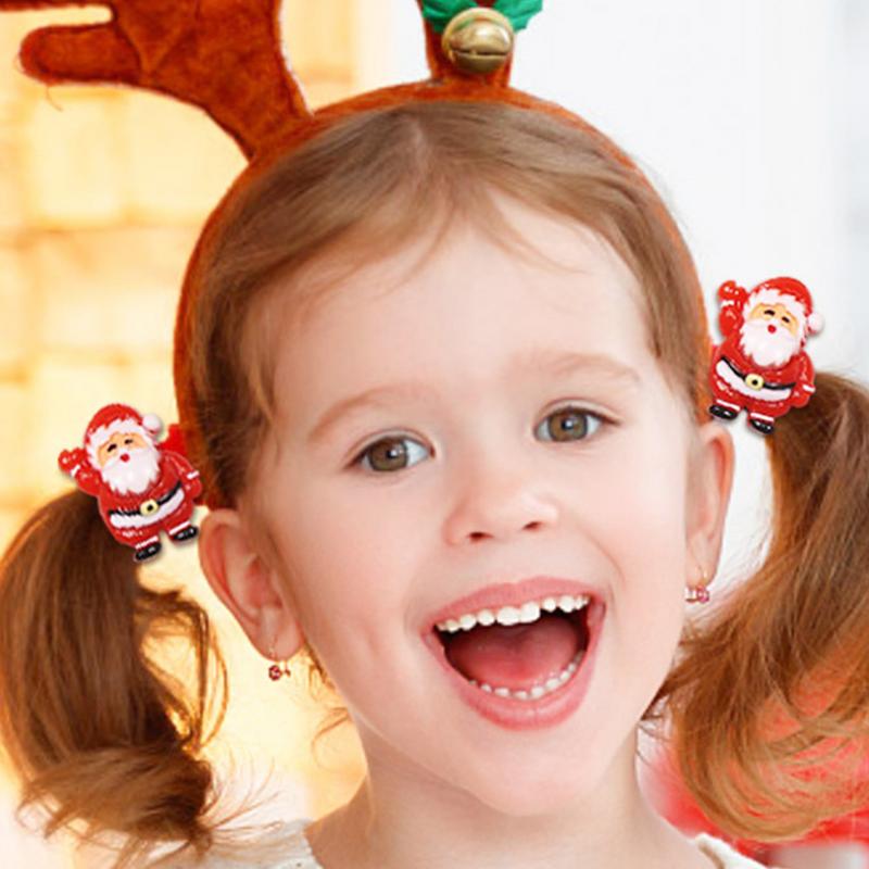 Christmas Hair Ties For Girls 12 Pieces Snowman Trees Cute Hair Bands Santa Claus Hair Ties Hair Accessories Bulk Girls Ponytail